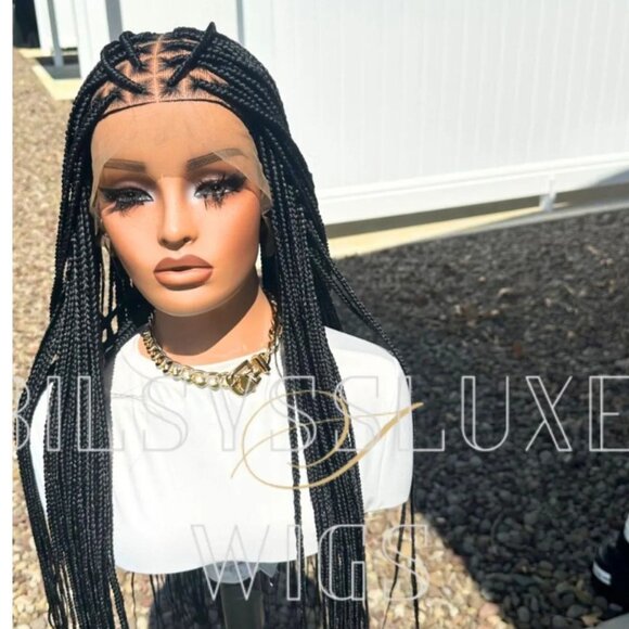 40” Knotless Braided Wig | Full Lace, Glueless Ready to ship - Picture 4 of 9